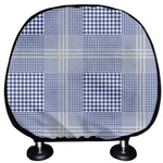 Blue And White Glen Plaid Print Car Headrest Covers