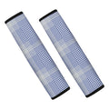 Blue And White Glen Plaid Print Car Seat Belt Covers