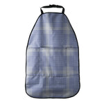 Blue And White Glen Plaid Print Car Seat Organizers