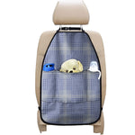 Blue And White Glen Plaid Print Car Seat Organizers