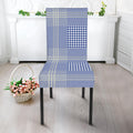 Blue And White Glen Plaid Print Dining Chair Slipcover