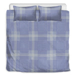 Blue And White Glen Plaid Print Duvet Cover Bedding Set