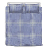 Blue And White Glen Plaid Print Duvet Cover Bedding Set