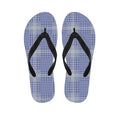 Blue And White Glen Plaid Print Flip Flops