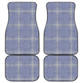 Blue And White Glen Plaid Print Front and Back Car Floor Mats