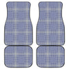 Blue And White Glen Plaid Print Front and Back Car Floor Mats