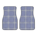 Blue And White Glen Plaid Print Front Car Floor Mats