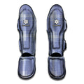 Blue And White Glen Plaid Print Muay Thai Shin Guards