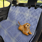 Blue And White Glen Plaid Print Pet Car Back Seat Cover