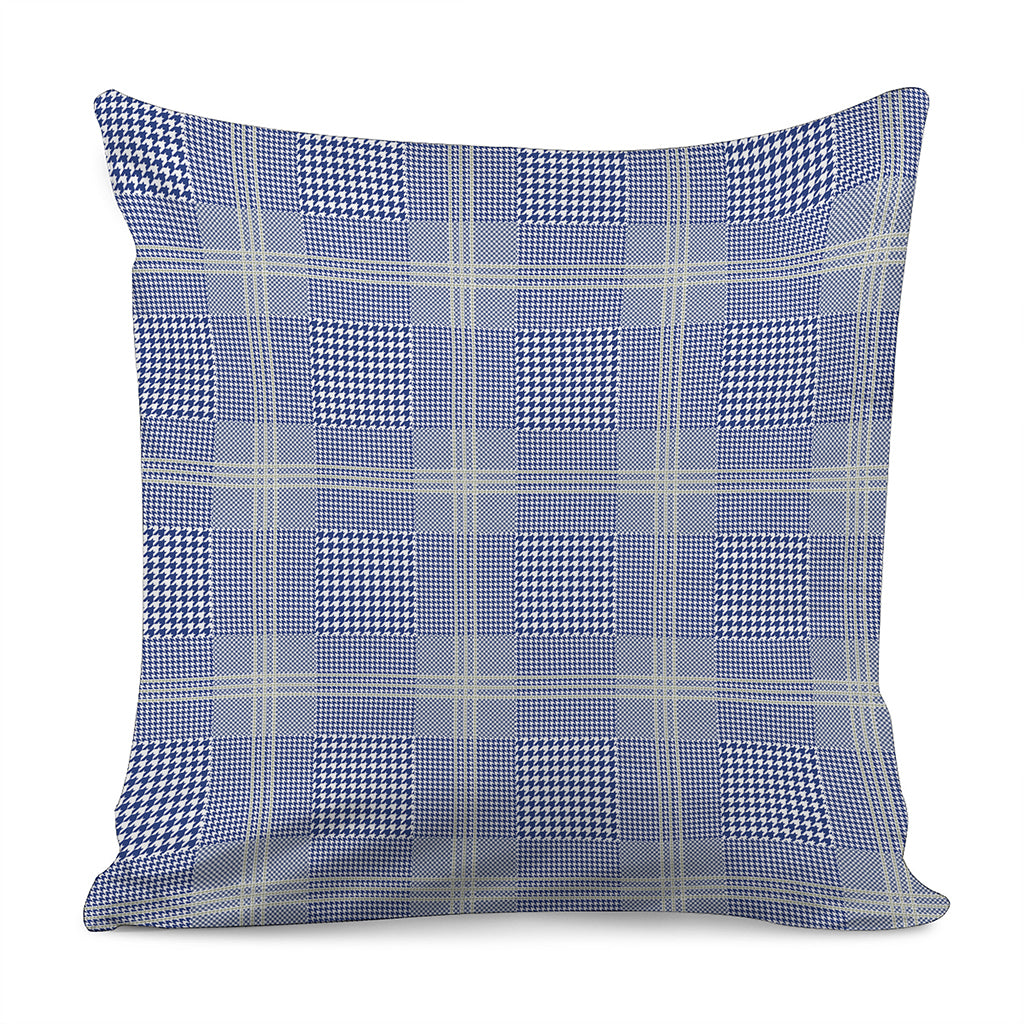 Blue And White Glen Plaid Print Pillow Cover