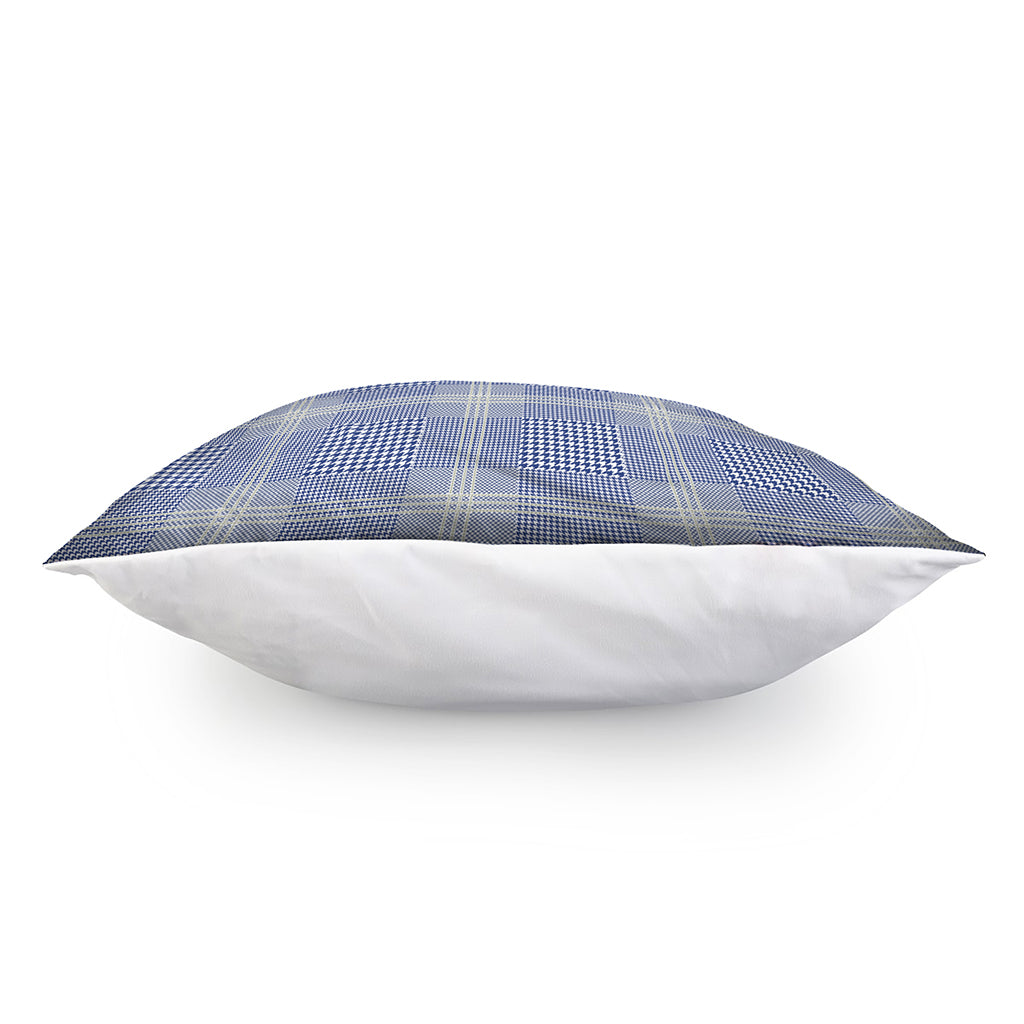 Blue And White Glen Plaid Print Pillow Cover