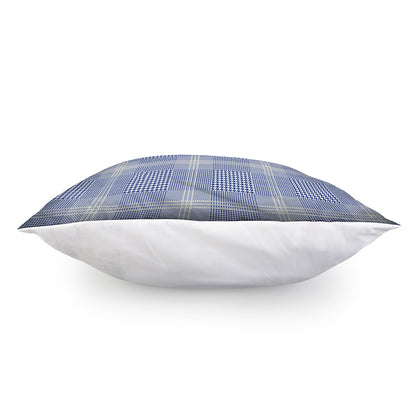 Blue And White Glen Plaid Print Pillow Cover