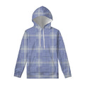 Blue And White Glen Plaid Print Pullover Hoodie