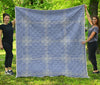 Blue And White Glen Plaid Print Quilt