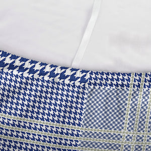 Blue And White Glen Plaid Print Sofa Cover