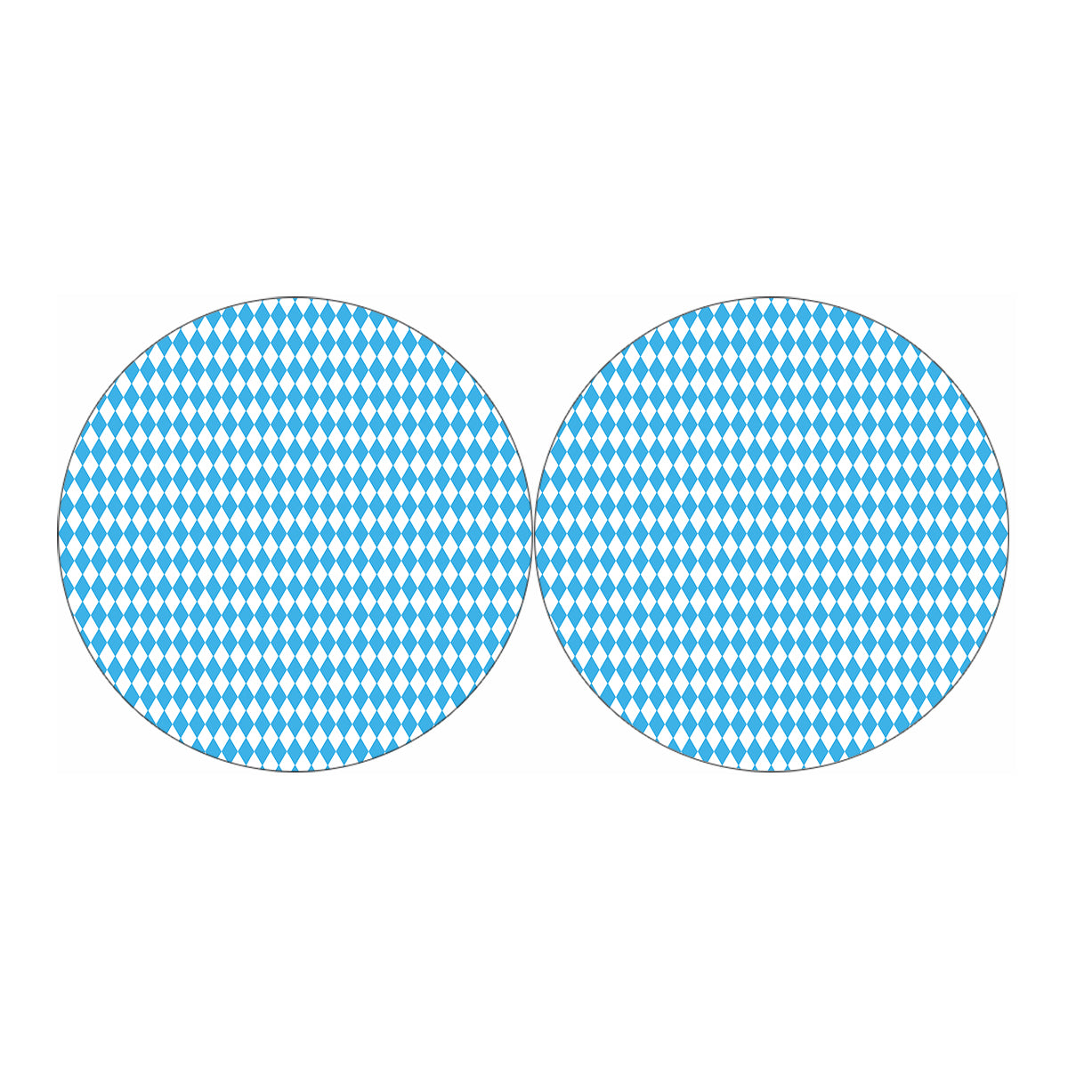 Blue And White Harlequin Pattern Print Car Coasters