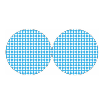 Blue And White Harlequin Pattern Print Car Coasters