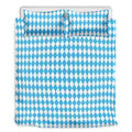 Blue And White Harlequin Pattern Print Duvet Cover Bedding Set