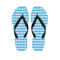 Blue And White Harlequin Pattern Print Flip Flops