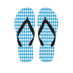 Blue And White Harlequin Pattern Print Flip Flops