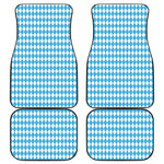 Blue And White Harlequin Pattern Print Front and Back Car Floor Mats