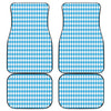 Blue And White Harlequin Pattern Print Front and Back Car Floor Mats