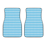 Blue And White Harlequin Pattern Print Front Car Floor Mats