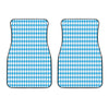 Blue And White Harlequin Pattern Print Front Car Floor Mats