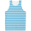 Blue And White Harlequin Pattern Print Men's Tank Top