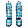Blue And White Harlequin Pattern Print Muay Thai Shin Guards