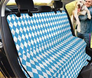 Blue And White Harlequin Pattern Print Pet Car Back Seat Cover