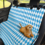 Blue And White Harlequin Pattern Print Pet Car Back Seat Cover