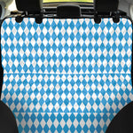 Blue And White Harlequin Pattern Print Pet Car Back Seat Cover