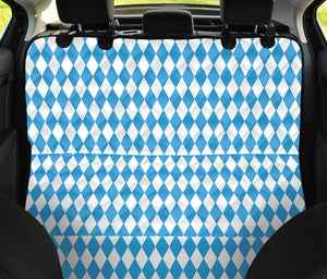 Blue And White Harlequin Pattern Print Pet Car Back Seat Cover