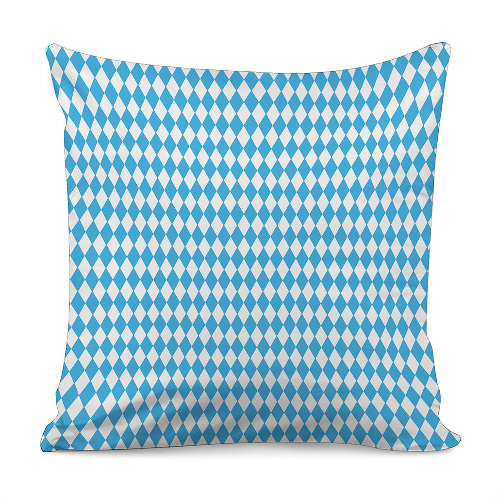 Blue And White Harlequin Pattern Print Pillow Cover