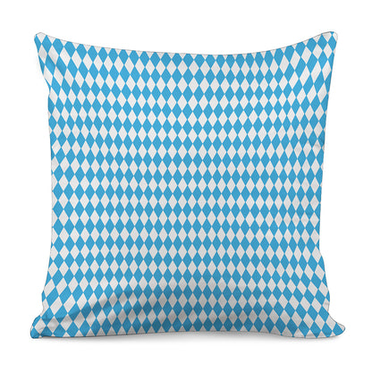 Blue And White Harlequin Pattern Print Pillow Cover