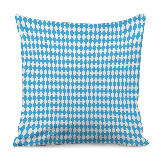 Blue And White Harlequin Pattern Print Pillow Cover