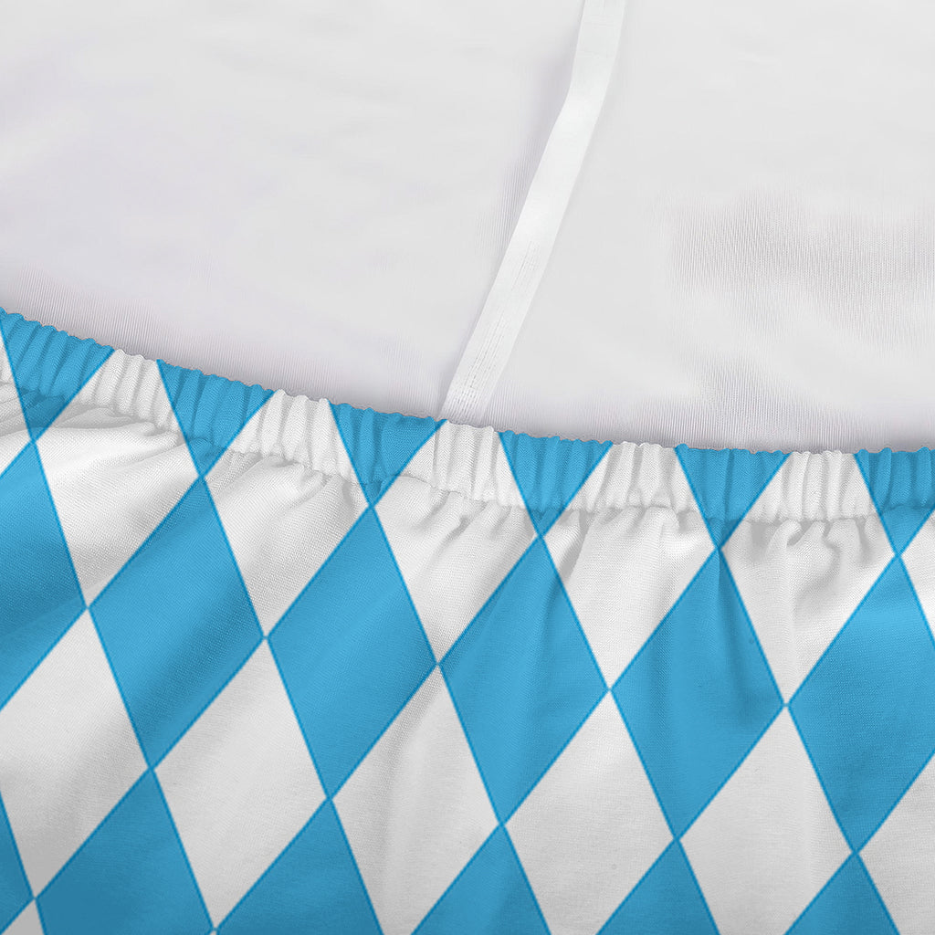 Blue And White Harlequin Pattern Print Sofa Cover