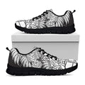 Blue And White Mayan Statue Print Black Running Shoes