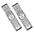 Blue And White Mayan Statue Print Car Seat Belt Covers