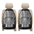 Blue And White Mayan Statue Print Car Seat Organizers