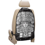Blue And White Mayan Statue Print Car Seat Organizers