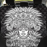 Blue And White Mayan Statue Print Pet Car Back Seat Cover