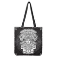 Blue And White Mayan Statue Print Tote Bag