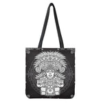 Blue And White Mayan Statue Print Tote Bag