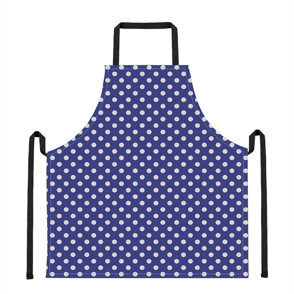 Blue And White Polka Dot Pattern Print Apron