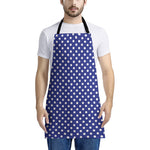 Blue And White Polka Dot Pattern Print Apron