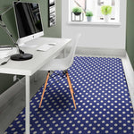 Blue And White Polka Dot Pattern Print Area Rug