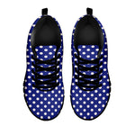 Blue And White Polka Dot Pattern Print Black Sneakers