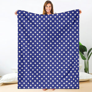 Blue And White Polka Dot Pattern Print Blanket